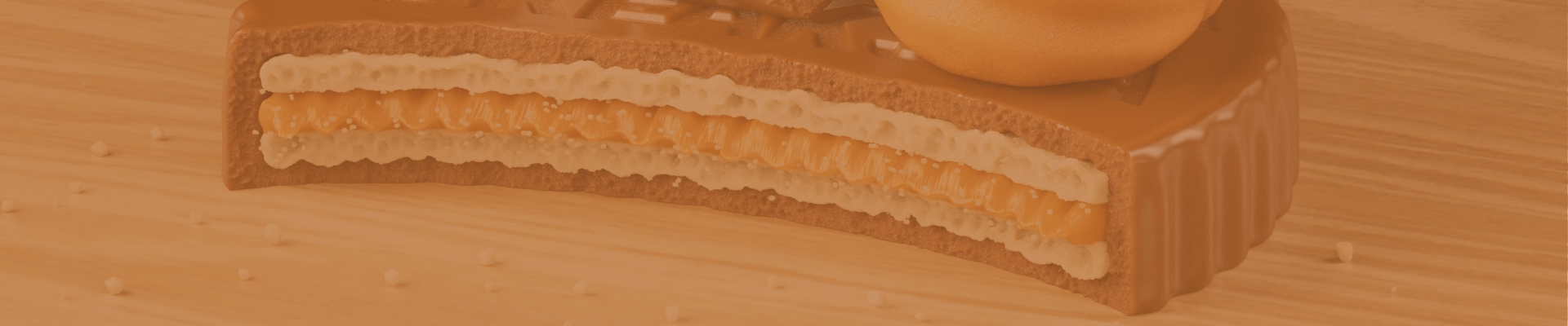 Breaksta layered wafer and biscuit texture close-up
